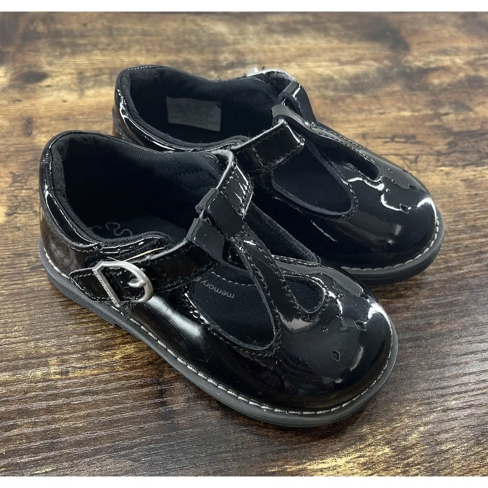 Stride Rite Girls Susie Mary Jane Loafers Black Patent Size 6.5W